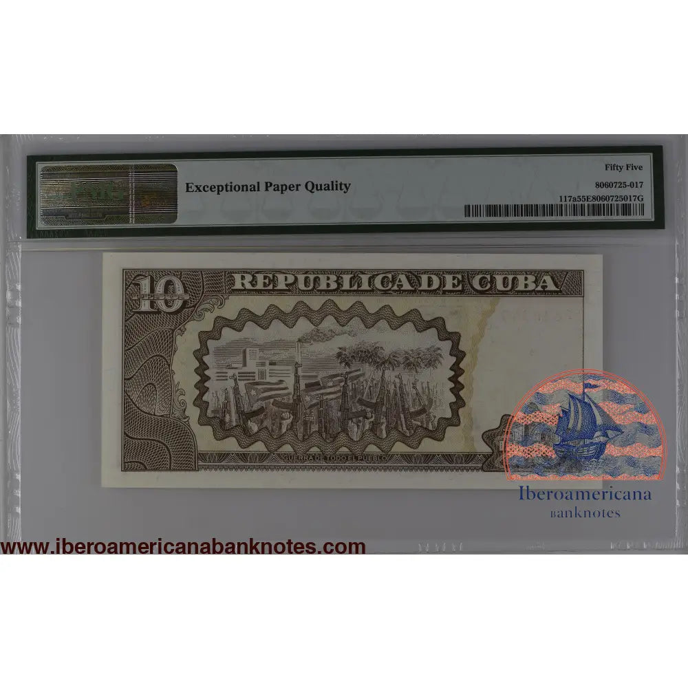 Cuba 1997 P-117a PMG About UNC 55 EPQ 10 Pesos