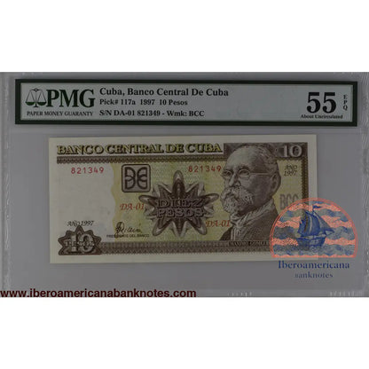 Cuba 1997 P-117a PMG About UNC 55 EPQ 10 Pesos