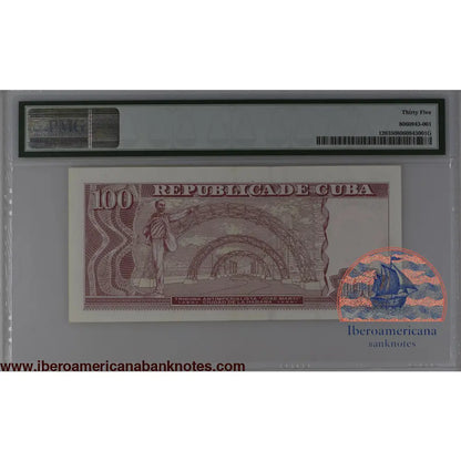 Cuba 2000 P-120 PMG Choice Very Fine 35 100 Pesos commemorative first prefix