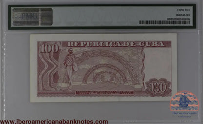 Cuba 2000 P-120 PMG Choice Very Fine 35 100 Pesos commemorative first prefix