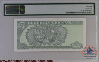 Cuba 2005 P-116h PMG Choice Extremely Fine 45 5 Pesos