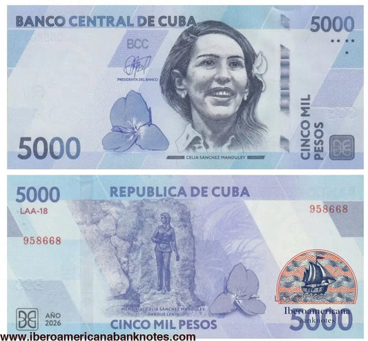 Cuba 5000 pesos 2026 UNC