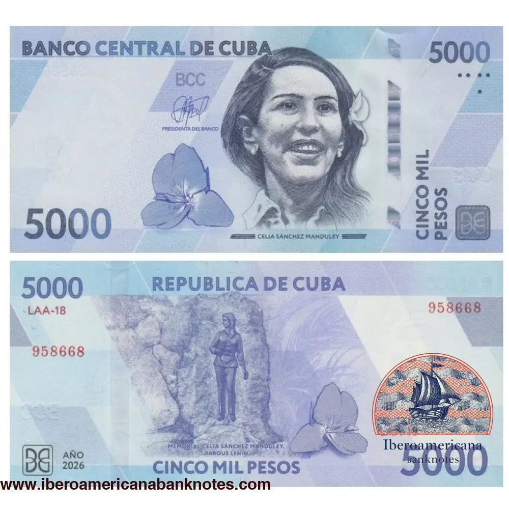 Cuba 5000 pesos 2026 UNC