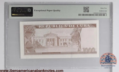 Cuba. Banco Central de Cuba 1000 Pesos 2021 P 132B Prefix: JB-02 Grade 66 EPQ