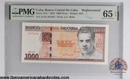 Cuba. Banco Central de Cuba 1000 Pesos 2023 Replacement P 132c* Prefix: JZ-04 Grade 65 EPQ TOP POP