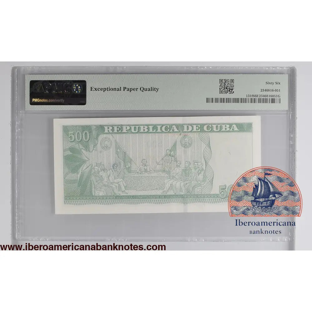 Cuba. Banco Central de Cuba 500 Pesos 2023 P 131F Prefix: IF-03 Grade 66 EPQ