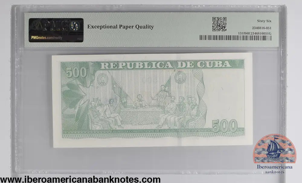 Cuba. Banco Central de Cuba 500 Pesos 2023 P 131F Prefix: IF-03 Grade 66 EPQ