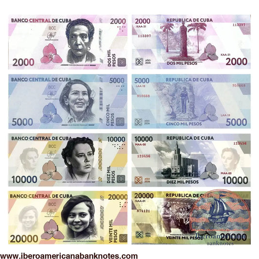 Centro América Set 2000/5000/10000/20000 Pesos P145/P146/P147/P148 2026 UNC