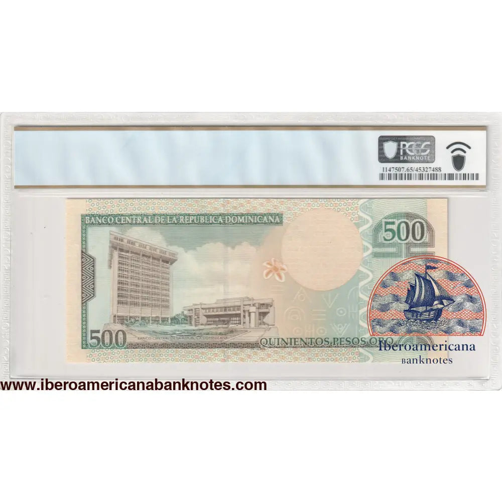 Dominican Republic 2016 P-192 PCGS Gem UNC 66 PPQ 500 Pesos Dominicanos