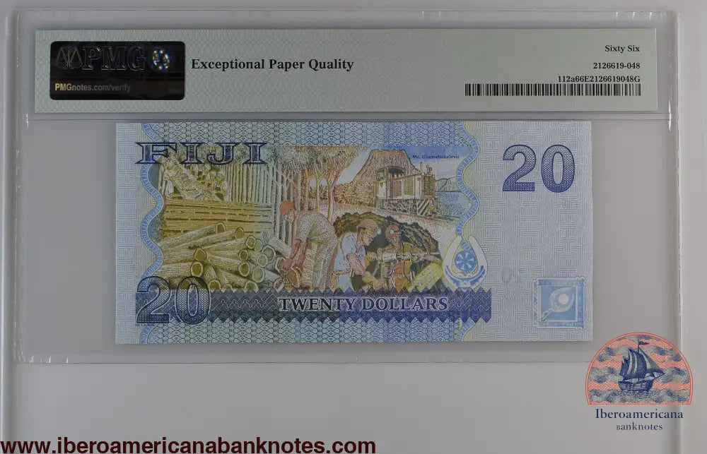 Fiji ND (2007) P-112a PMG Gem UNC 66 EPQ 20 Dollars
