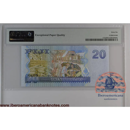 Fiji ND (2007) P-112a PMG Gem UNC 66 EPQ 20 Dollars