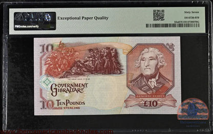Gibraltar. 10 Pounds 2006 Elizabeth II P-32a AA Prefix PMG 67 EPQ