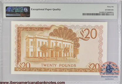 Gibraltar 20 Pounds 1986 P-23c PMG 66 EPQ