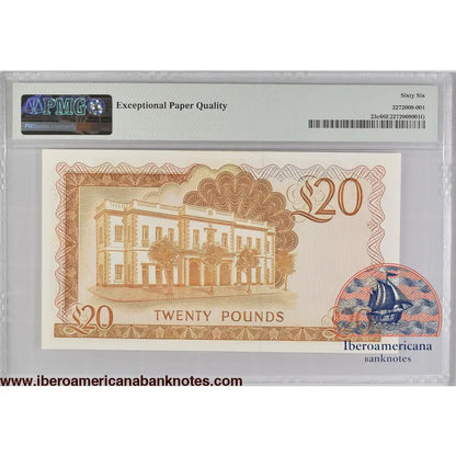 Gibraltar 20 Pounds 1986 P-23c PMG 66 EPQ