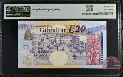 Gibraltar 20 Pounds 2004 Elizabeth II P-31a PMG67EPQ