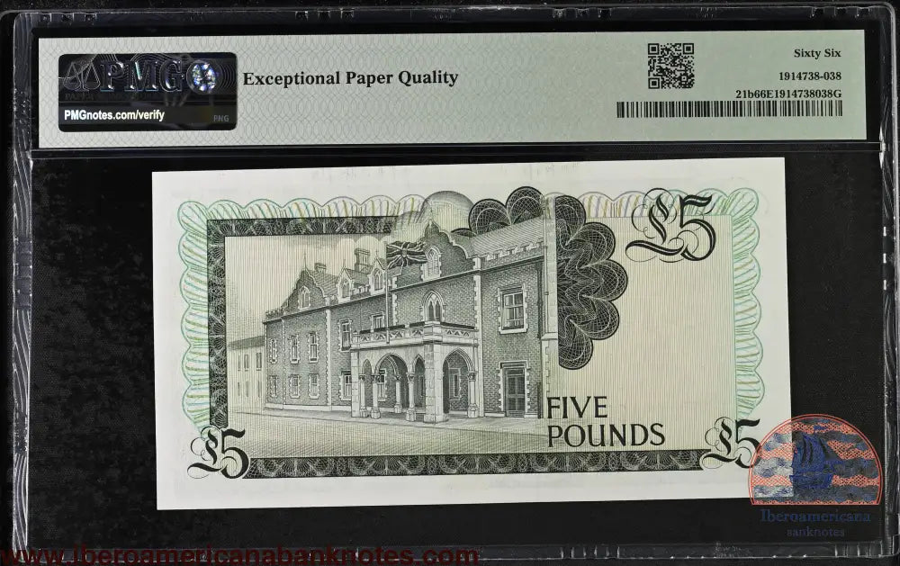 Gibraltar. 5 Pounds 1988 Elizabeth II P-21b Last Date for Type PMG 66 EPQ