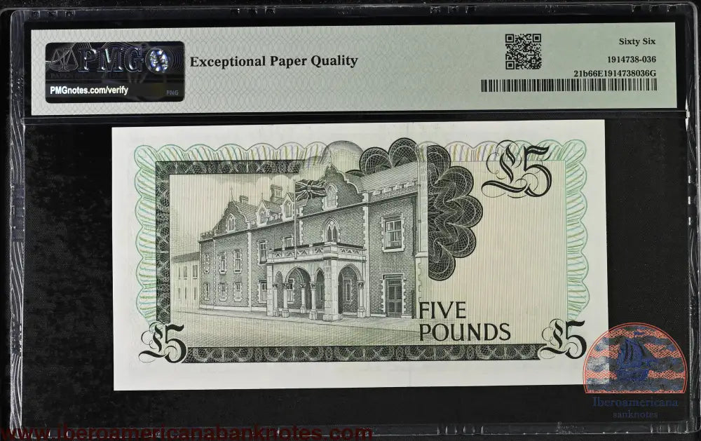 Gibraltar. 5 Pounds 1988 Elizabeth II P-21b Last Date for Type PMG 66 EPQ