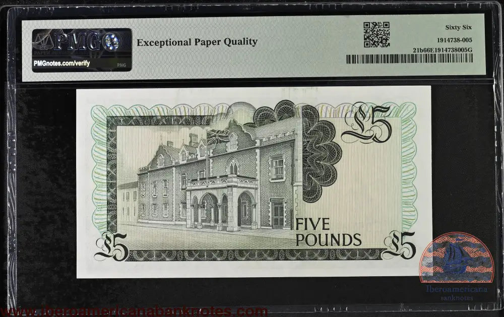 Gibraltar. 5 Pounds 1988 Elizabeth II P-21b Last Date for Type PMG 66 EPQ