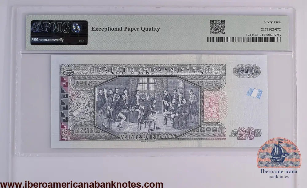 Guatemala 2018 P-124g PMG 65 20 Quetzales