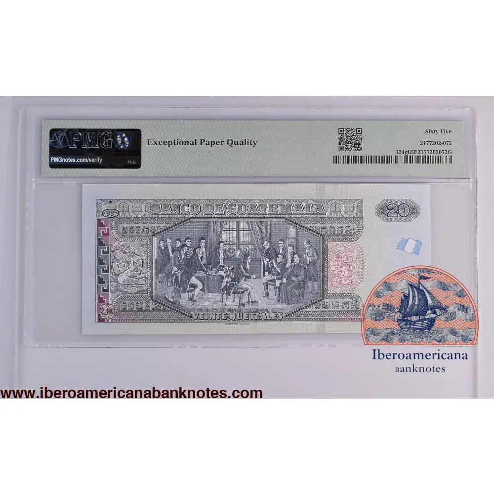 Guatemala 2018 P-124g PMG 65 20 Quetzales