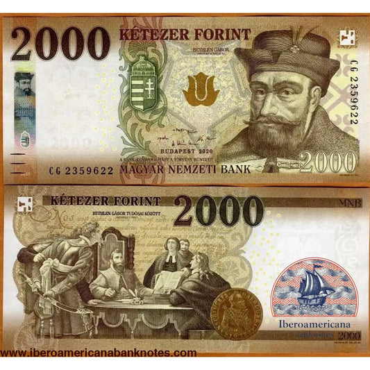 Hungary 2000 Forint 2020 P-204 UNC| Iberoamericana Banknotes