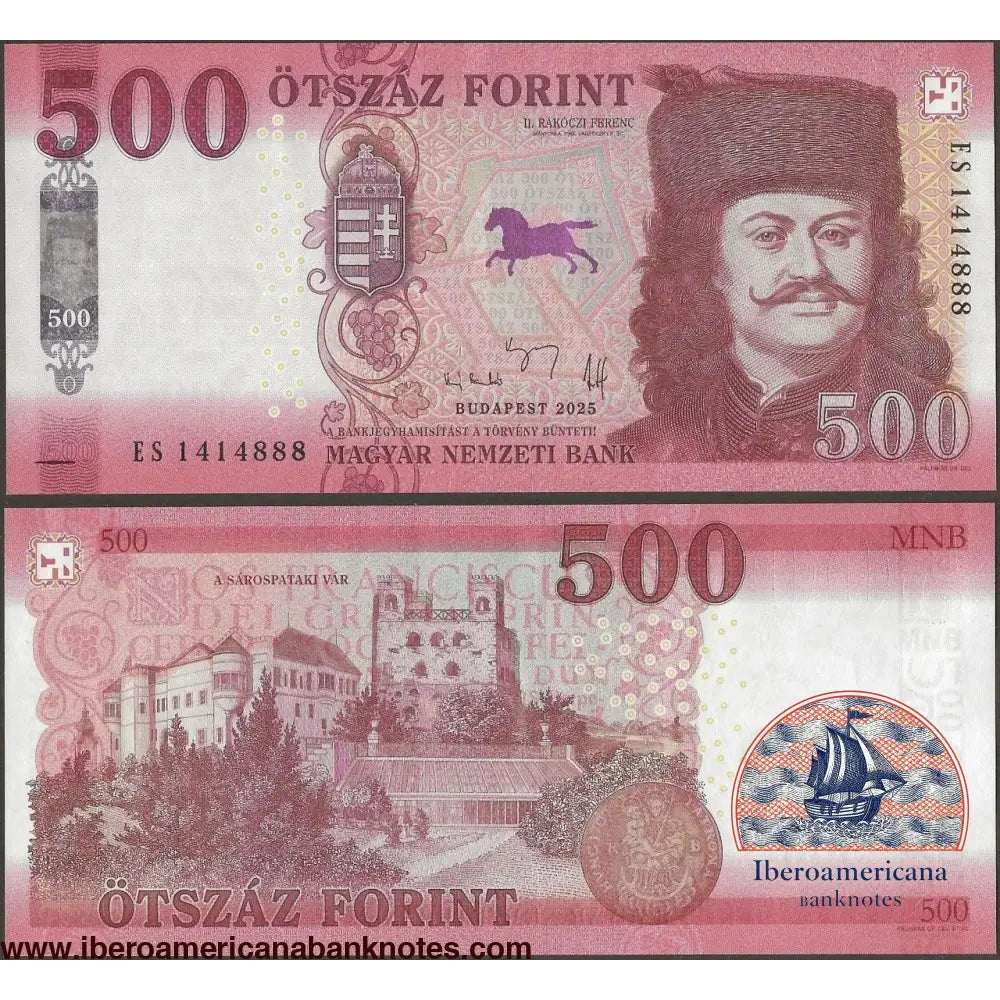 Hungary 500 Forint 2025 P 202 UNC