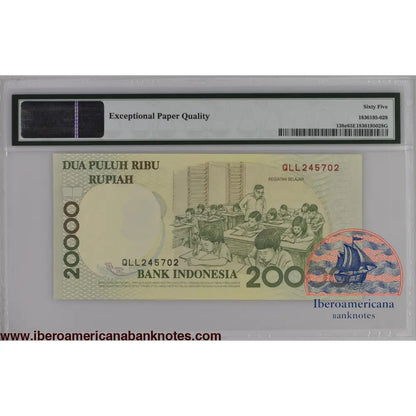 Indonesia 1998 / 2002 P-138e PMG Gem UNC 65 EPQ 20,000 Rupiah