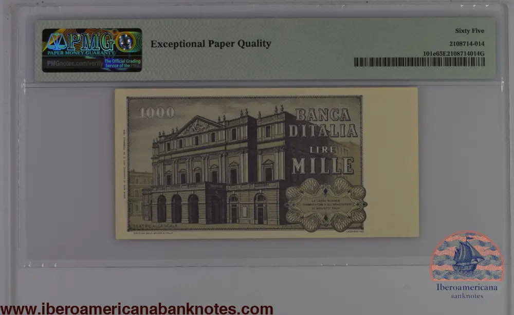 Italy 10.1.1977 P-101e PMG Gem UNC 65 EPQ 1000 Lire