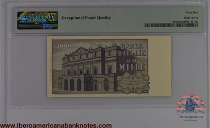 Italy 10.1.1977 P-101e PMG Gem UNC 65 EPQ 1000 Lire