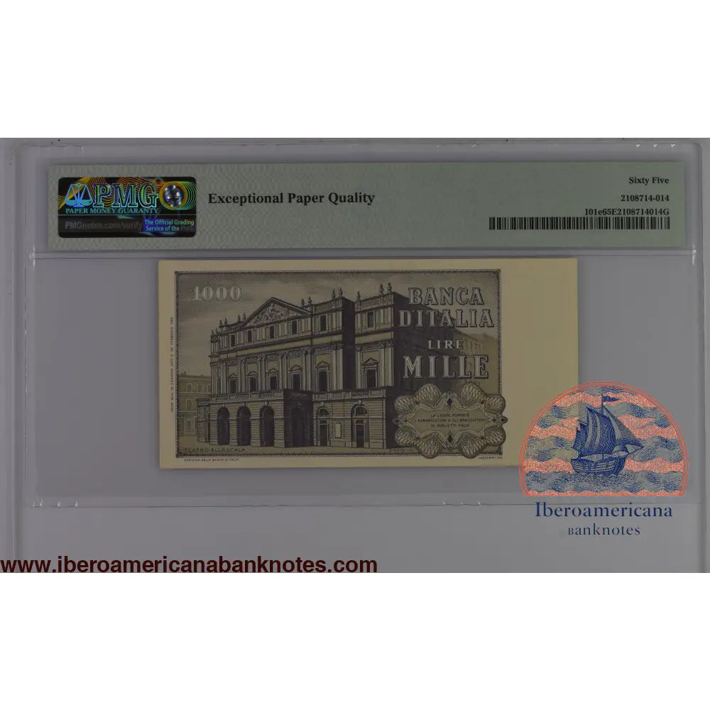 Italy 10.1.1977 P-101e PMG Gem UNC 65 EPQ 1000 Lire