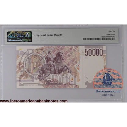 Italy 1992 P-116b PMG Gem UNC 66 EPQ 50,000 Lire