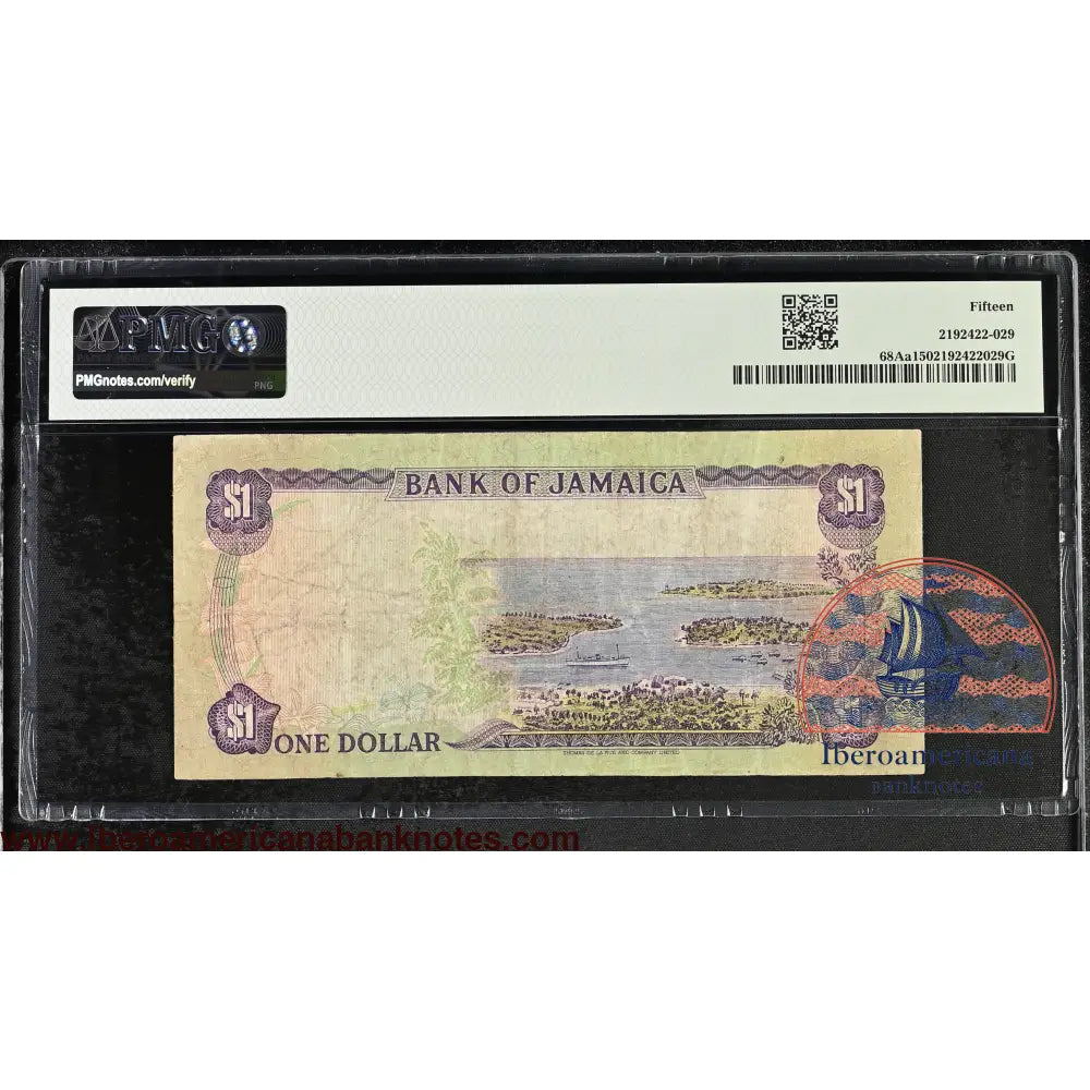 Jamaica 1 dollar 1985 P68Aa PMG15