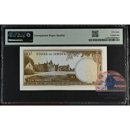 Jersey 10 Shillings 1963 P 7a PMG 58 EPQ