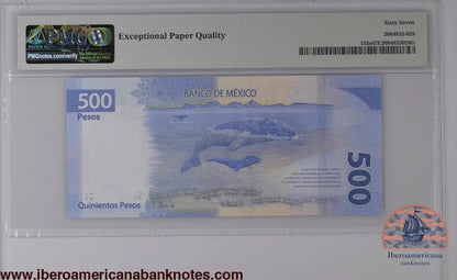 Mexico 1.3.2021 P-133e PMG Superb Gem UNC 67 EPQ 500 Pesos