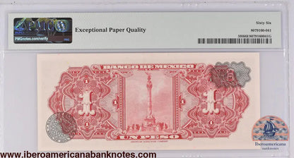 Mexico 22.7.1970 P-591 PMG Gem UNC 66 EPQ 1 Peso