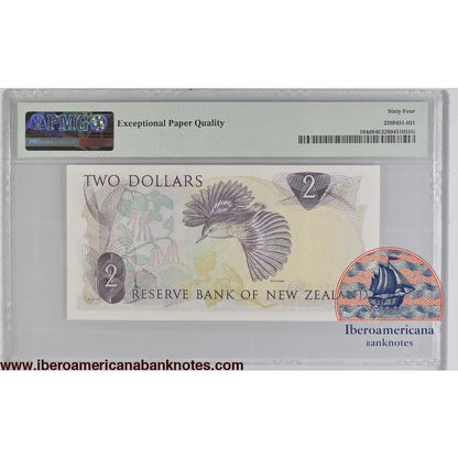 New Zealand 2 Dollars ND (1977-1981) Elizabeth II P-164d PMG64EPQ