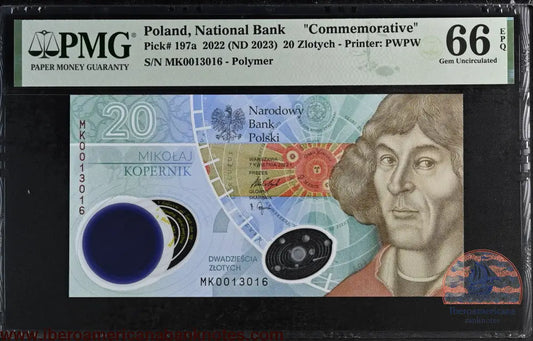 Poland 20 Zlotych 2023 Copernicus P 197a PMG 66 EPQ