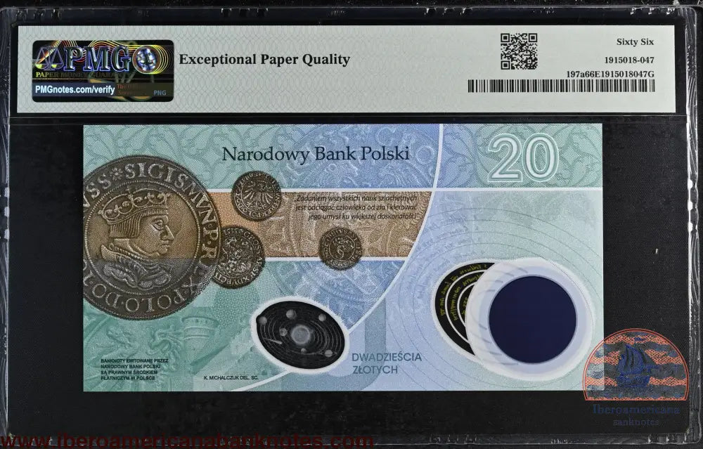 Poland 20 Zlotych 2023 Copernicus P 197a PMG 66 EPQ