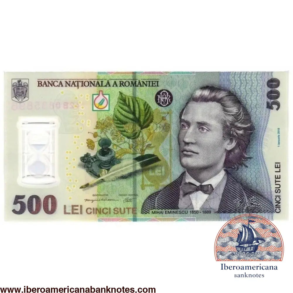 Romania 500 Lei 2018/2024 P 123d Polymer UNC | Iberoamericana Banknotes