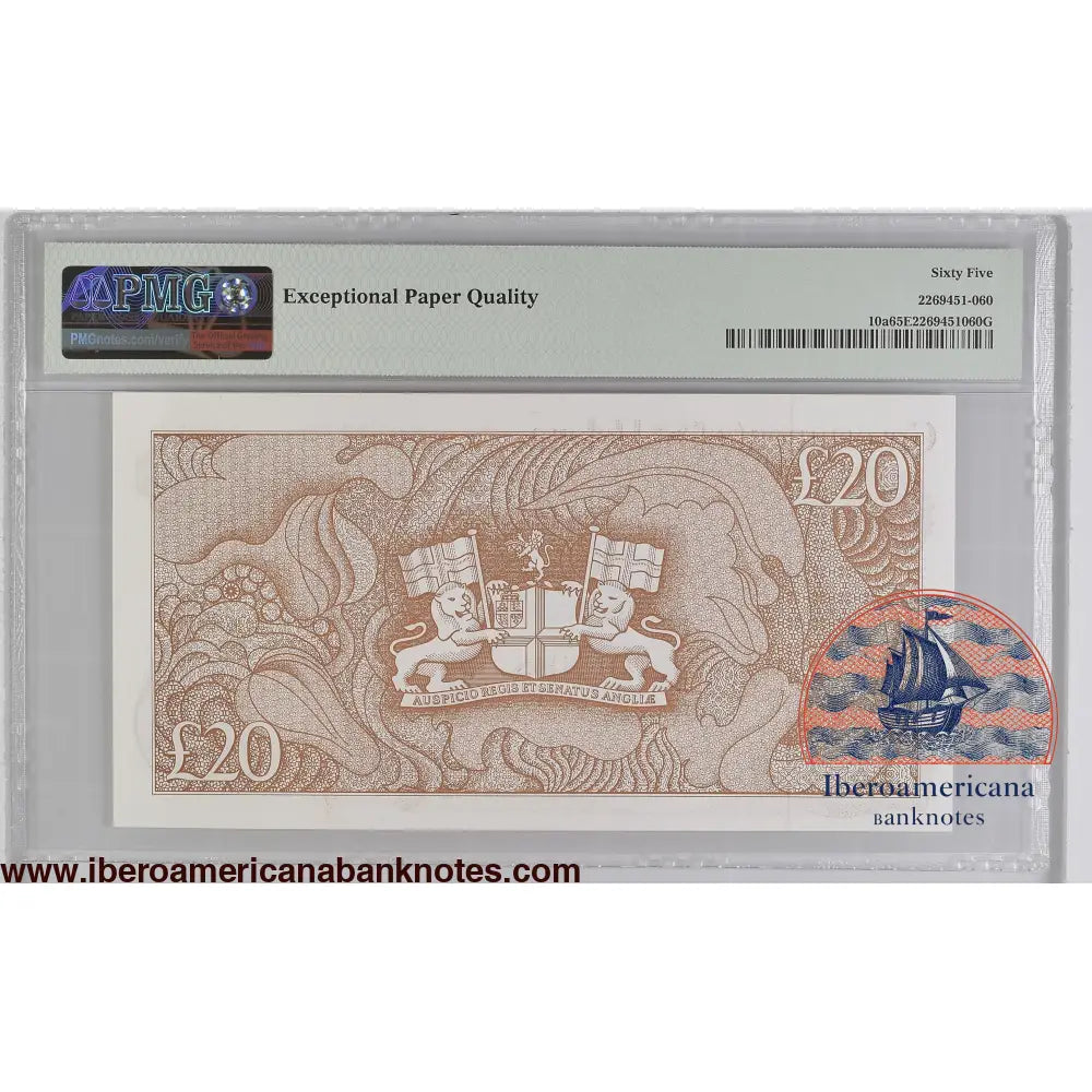 Saint Helena 20 Pounds ND (1986) P-10a PMG 65 EPQ