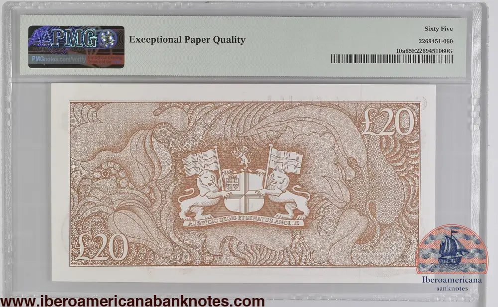 Saint Helena 20 Pounds ND (1986) P-10a PMG 65 EPQ