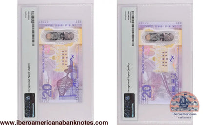 Scotland 2019 PMG 66 EPQ & 67 EPQ Matched S/N Pair 20 pounds