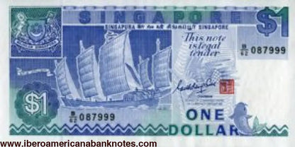 Singapore - 1 Dollar - 1988 - P18a -B119a UNC
