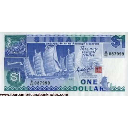 Singapore - 1 Dollar - 1988 - P18a -B119a UNC