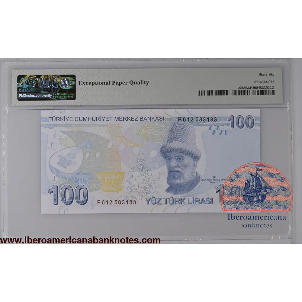 Turkey 2009 P-226d PMG Gem UNC 66 EPQ 100 Lirasi