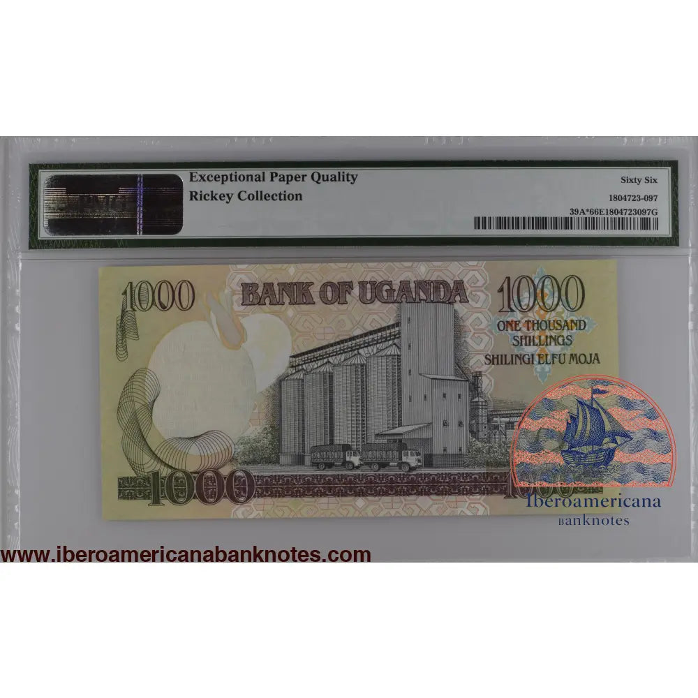 Uganda 1000 Shillings 2003 Replacement P-39A PMG66EPQ