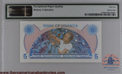 Uganda 5 Shillings ND (1979) Replacement P-10r PMG 66 EPQ